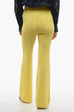Fashion Pantaloni Palazzo a Costine e a Vita Alta Donna Pantaloni