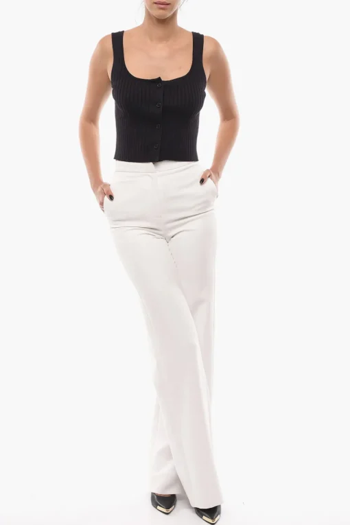Sale Pantaloni Palazzo A Vita Alta Donna Pantaloni