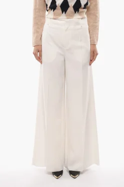 Outlet Pantaloni Palazzo A Vita Alta con Passanti Donna Pantaloni