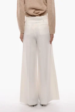 Outlet Pantaloni Palazzo A Vita Alta con Passanti Donna Pantaloni
