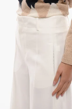 Outlet Pantaloni Palazzo A Vita Alta con Passanti Donna Pantaloni