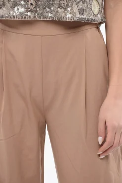 Online Pantaloni Palazzo ALEIDA a Una Pince con Elastico in Vita Donna Pantaloni