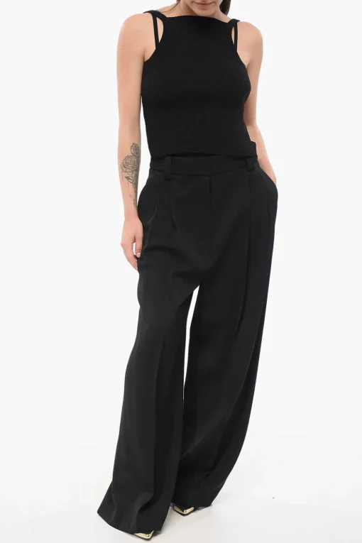 Pantaloni Palazzo con Pince>Khaite Outlet