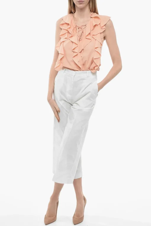 Pantaloni Palazzo Cropped Fit in Cotone>Etro Clearance