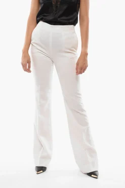 Sale Pantaloni Palazzo in Ciniglia con Zip Laterale Donna Pantaloni