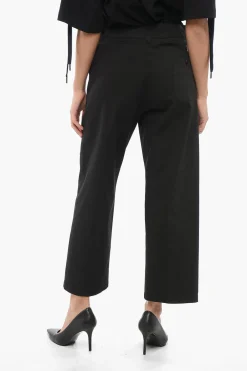 Pantaloni Palazzo In Cotone con Abbottonatura Nascosta>Department 5 Fashion