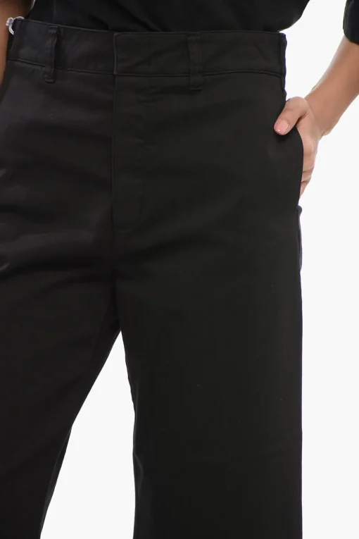 Pantaloni Palazzo In Cotone con Abbottonatura Nascosta>Department 5 Fashion