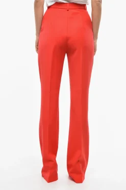 Online Pantaloni Palazzo in Lana a Vita Alta Donna Pantaloni