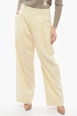 Pantaloni Palazzo in Misto Seta>Bottega Veneta Sale