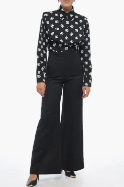 Pantaloni Palazzo in Misto Lino con Doppia Abbottonatura></noscript>Chloe Best