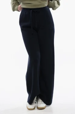 Best Pantaloni Palazzo in Misto Cashmere a Coste Donna Pantaloni
