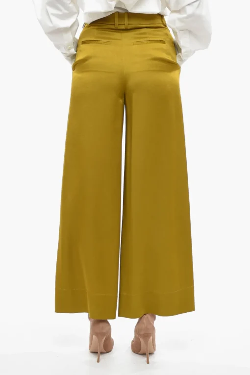 Pantaloni Palazzo in Satin con Passanti>Saint Laurent Hot