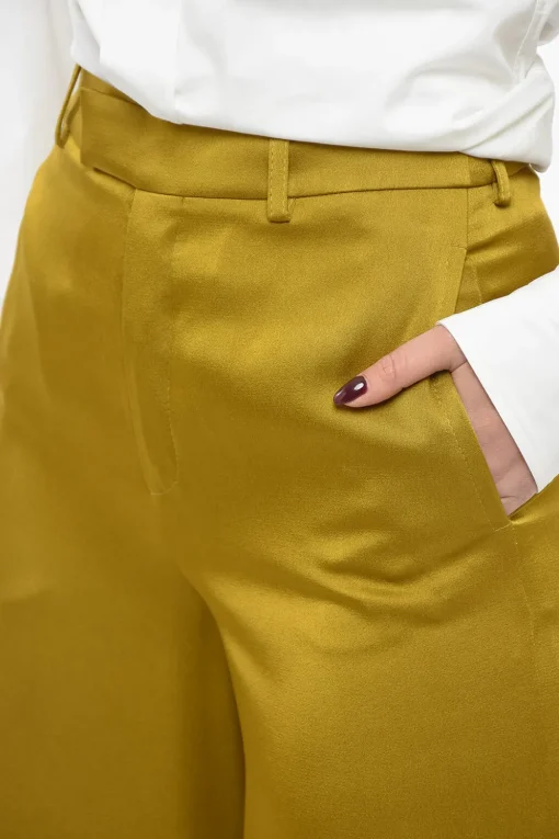 Pantaloni Palazzo in Satin con Passanti>Saint Laurent Hot