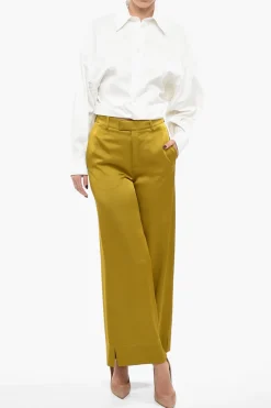 Pantaloni Palazzo in Satin con Passanti></noscript>Saint Laurent Hot