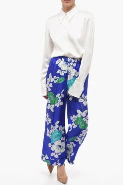 Pantaloni Palazzo in Seta con Stampa a Fiori></noscript>Parosh Outlet