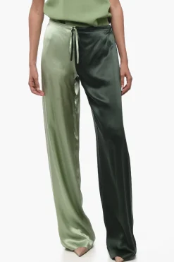 Outlet Pantaloni Palazzo in Seta Bicolore con Coulisse Donna Pantaloni