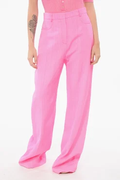 New Pantaloni Palazzo SAUGE in Misto Seta Donna Pantaloni