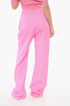 New Pantaloni Palazzo SAUGE in Misto Seta Donna Pantaloni
