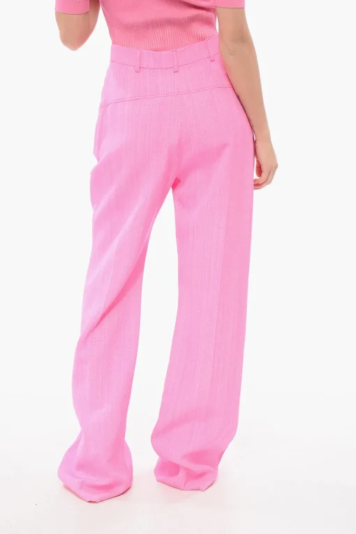 New Pantaloni Palazzo SAUGE in Misto Seta Donna Pantaloni