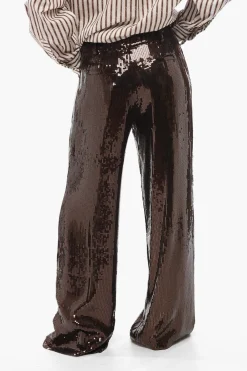Hot Pantaloni Palazzo TRINITY con Pailletets Donna Pantaloni