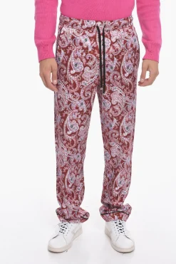 Best Pantaloni Pigiama in Satin di Viscosa con Stampa Paisley Uomo Pantaloni