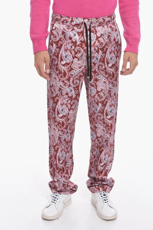 Best Pantaloni Pigiama in Satin di Viscosa con Stampa Paisley Uomo Pantaloni