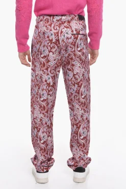 Best Pantaloni Pigiama in Satin di Viscosa con Stampa Paisley Uomo Pantaloni