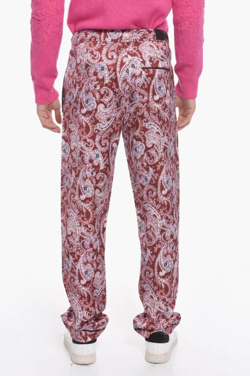 Best Pantaloni Pigiama in Satin di Viscosa con Stampa Paisley Uomo Pantaloni