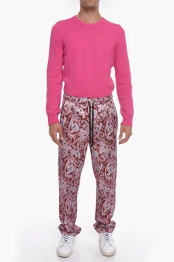 Best Pantaloni Pigiama in Satin di Viscosa con Stampa Paisley Uomo Pantaloni
