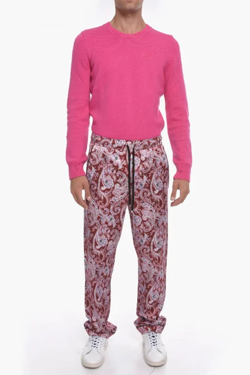 Best Pantaloni Pigiama in Satin di Viscosa con Stampa Paisley Uomo Pantaloni