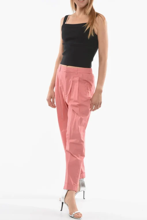 Sale Pantaloni PREPPY Doppia Pinces ad Orlo con Risvolto Donna Pantaloni