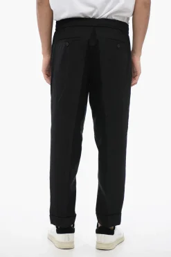 Hot Pantaloni REM in Misto Lino con Elastico in Vita Uomo Pantaloni