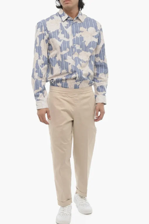 Clearance Pantaloni REM Slim Fit a Vita Bassa con Elastico in Vita Uomo Pantaloni