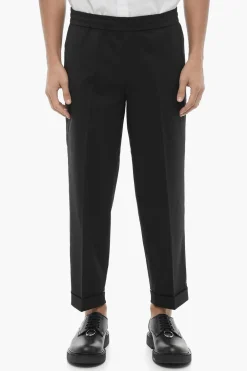 Clearance Pantaloni REM Slim Fit a Vita Bassa con Elastico in Vita Uomo Pantaloni