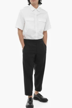 Clearance Pantaloni REM Slim Fit a Vita Bassa con Elastico in Vita Uomo Pantaloni