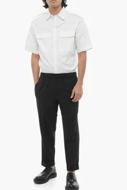 Pantaloni REM Slim Fit a Vita Bassa con Elastico in Vita></noscript>Neil Barrett Sale