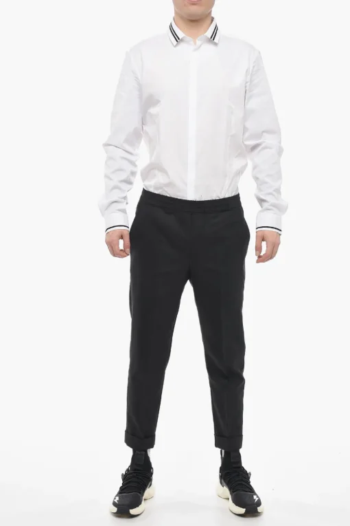 Online Pantaloni REM Slim Fit con Elastico in Vita Uomo Pantaloni