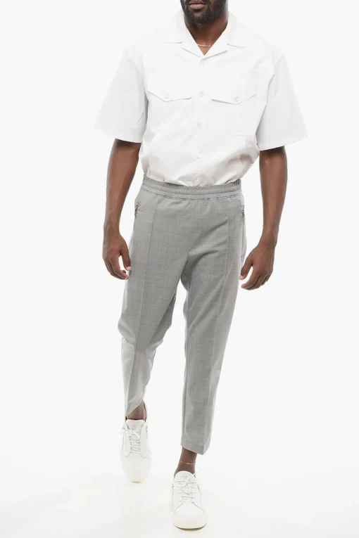 Pantaloni REM Slim Fit con Elastico in Vita e Zip alla Caviglia>Neil Barrett Fashion
