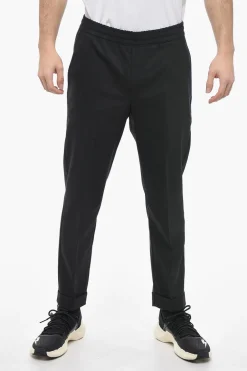 Pantaloni REM Slim Fit in Misto Lana con Elastico in Vita>Neil Barrett New