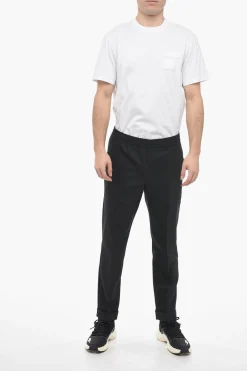 Pantaloni REM Slim Fit in Misto Lana con Elastico in Vita></noscript>Neil Barrett New
