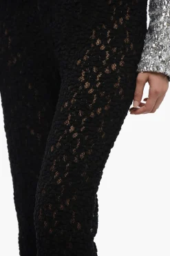 Online Pantaloni Ricamati con Gamba Svasata Donna Pantaloni