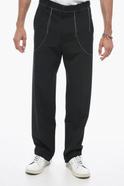 Discount Pantaloni Sartoriale con Impunture Uomo Pantaloni