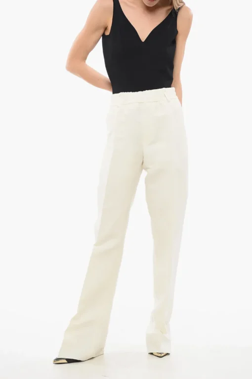 Online Pantaloni Sartoriali a Vita Alta con Pince Donna Pantaloni