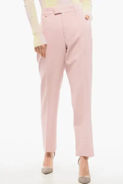Discount Pantaloni Sigaretta in Lana con Pince Donna Pantaloni