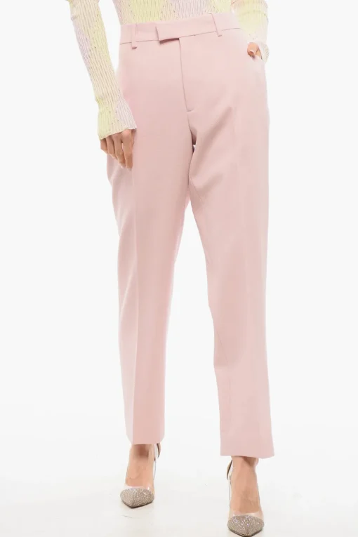 Discount Pantaloni Sigaretta in Lana con Pince Donna Pantaloni