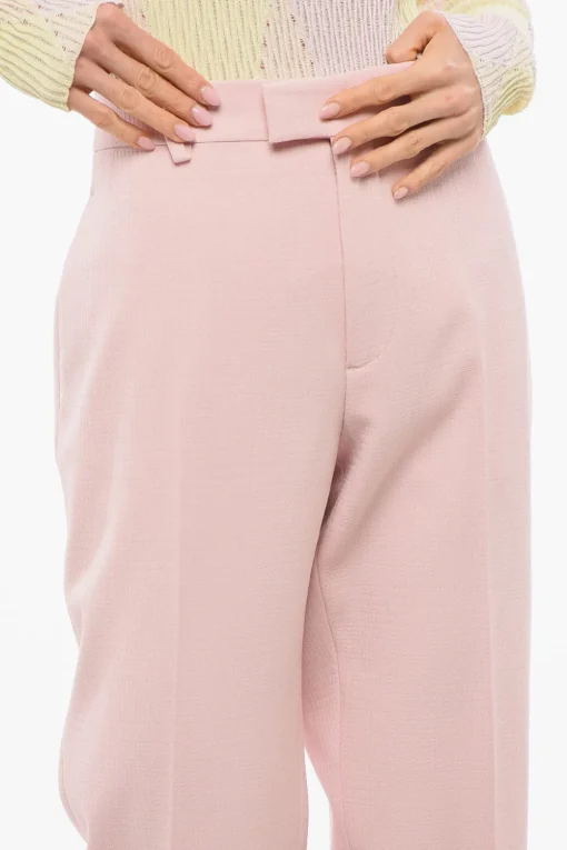 Discount Pantaloni Sigaretta in Lana con Pince Donna Pantaloni