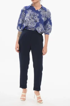Hot Pantaloni Slim con Risvolti Donna Pantaloni