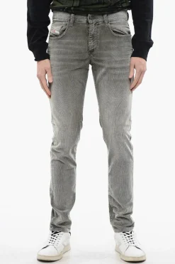 Discount Pantaloni Slim Fit 2019 D-STRUKT in Velour a Coste Vita Bassa Uomo Pantaloni