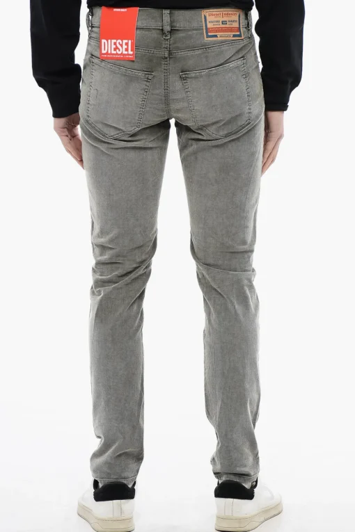 Discount Pantaloni Slim Fit 2019 D-STRUKT in Velour a Coste Vita Bassa Uomo Pantaloni