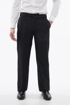 Pantaloni Slim Fit 23 in Misto Lana Gessata>Off-White Outlet